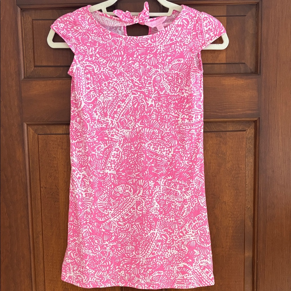 Lilly Pulitzer Pink and White Girls Shift Dress
